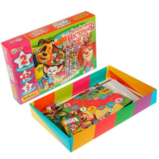 Азбука и счёт. Барбоскины. ИнтерАктивная настольная игра. 350х230х55 мм. Умные игры