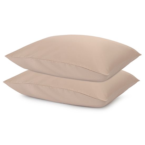 Набор из двух наволочек из сатина светло-коричневого цвета из коллекции essential, 50х70 см