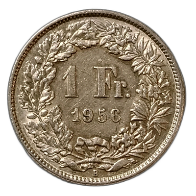 Монета Швейцарии 1 франк (franc) 1956 год