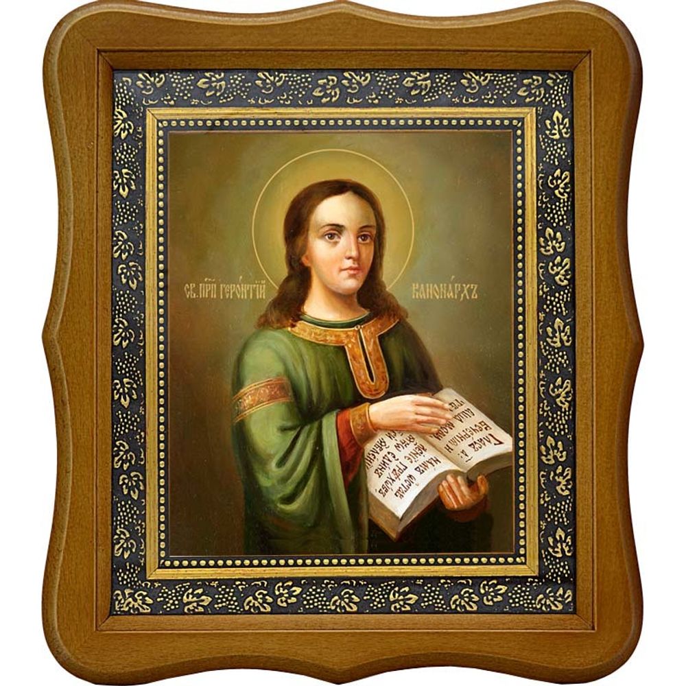 Геронтий Печерский, преподобный канонарх. Икона на холсте.