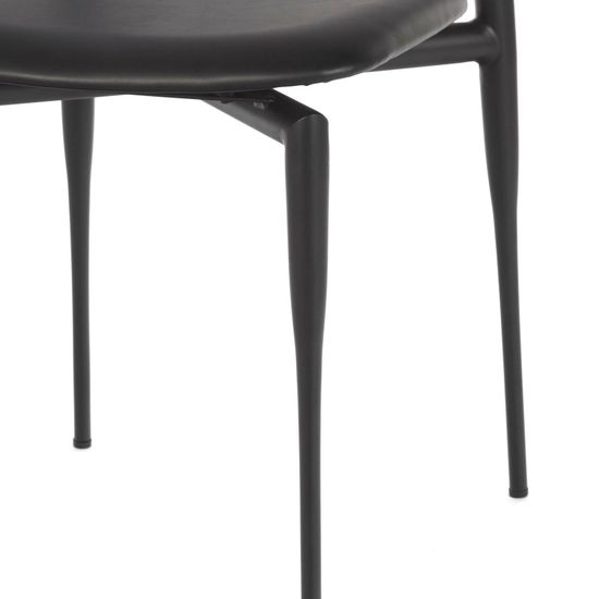 Обеденный стул Wagner черный металлический каркас, черная экокожа