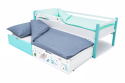 Детская кровать тахта Бельмарко Svogen мятно-белый динозаврики
