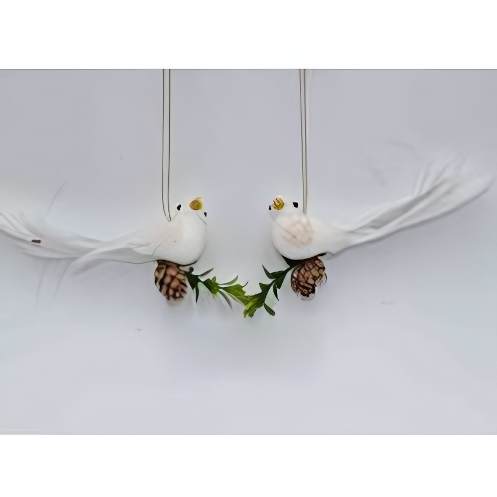 Украшение подвесное «Летящая сказка» 16*4*4,5 см (набор 2шт.), Белый