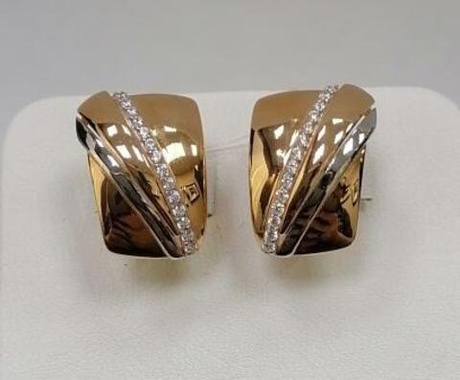 Серьги из золота с фианитами