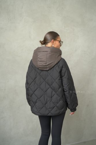 Черно-шоколадная куртка с манишкой