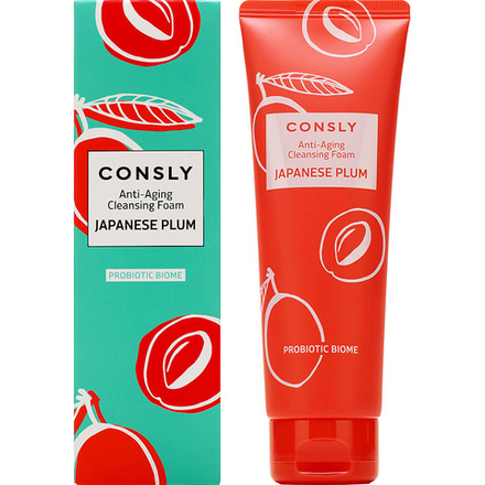 CONSLY Омолаживающая очищающая пенка для умывания с экстрактом японской сливы для кожи с возрастными изменениями Anti-Aging Cleansing Foam, 120 мл