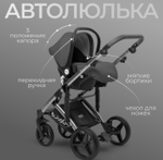 Коляска модульная 3в1 Bubago Rosano темно серый