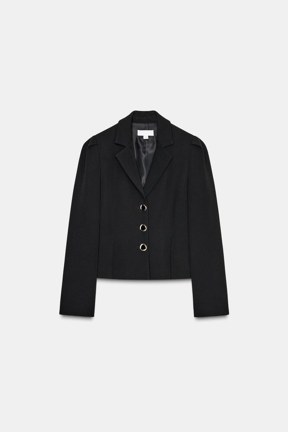 ZARA БЛЕЙЗЕР С БАСКОЙ И ОБЪЕМНЫМИ РУКАВАМИ, ЧЕРНЫЙ