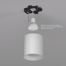 DK3090-WH Светильник накладной IP 20, 10 Вт, GU5.3, LED, белый/белый, пластик