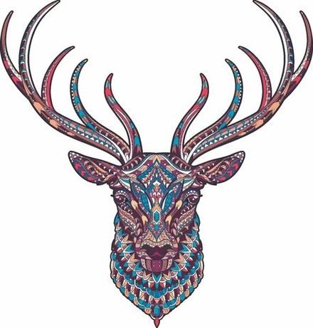 Панно настенное из дерева "Олень" 50х47 см.