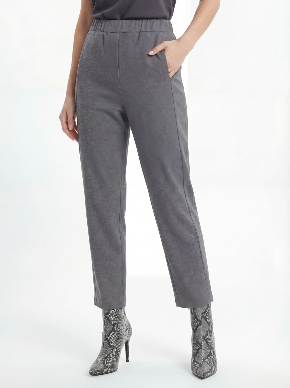 Костюм из шерстяного джерси Брук серый