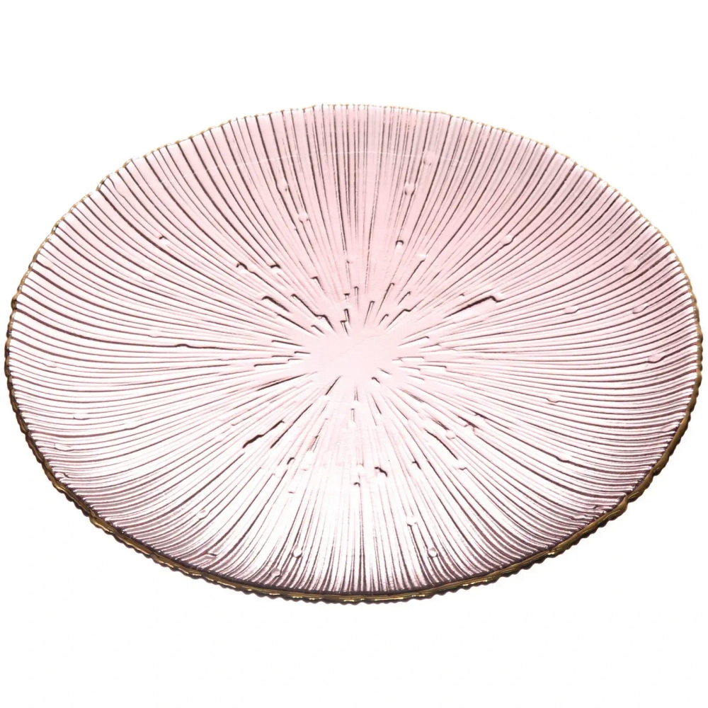 Тарелка стеклянная 21см «Флоренция» пыльная роза