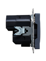 BRITE Розетка 1-местная с заземлением с защитными шторками 16А с USB A+C 18Вт РЮш11-1-БрМ маренго IEK