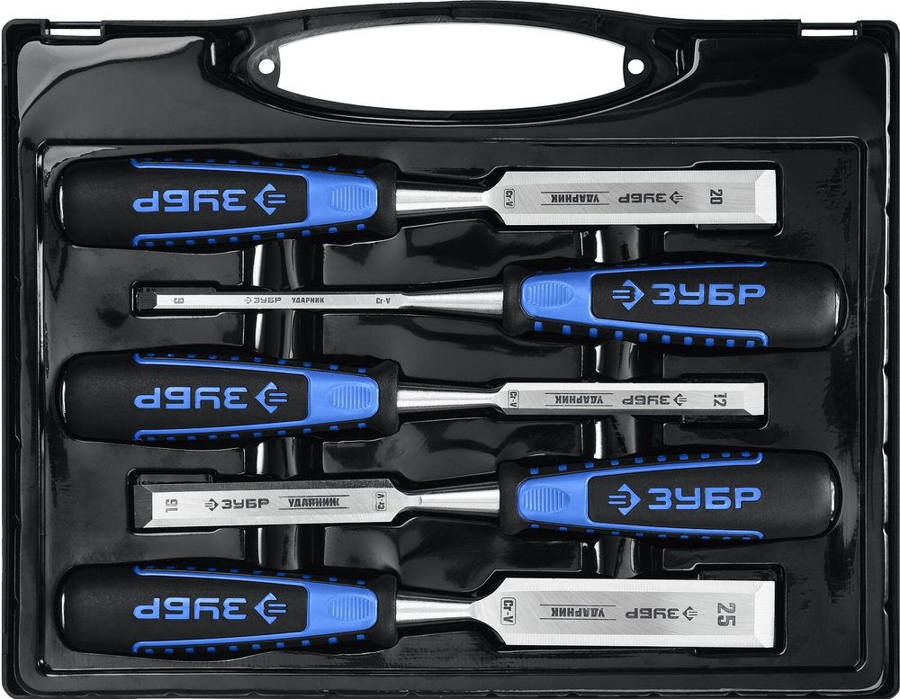 ЗУБР Ударник, 5 предм, набор стамесок-долот, Профессионал (18097-H5)