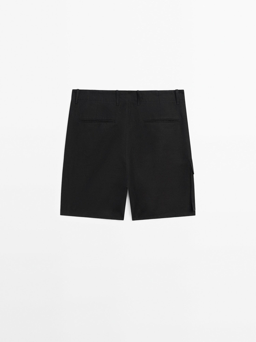 Massimo Dutti 100% льняные шорты-бермуды, черный