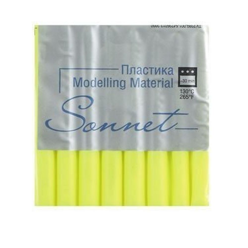 Полимерная глина (пластика) Сонет, 56 гр., флоуресцентная, брус лимонный Полимерная глина (пластика) Сонет, 56 гр., флоуресцентная, брус лимонный