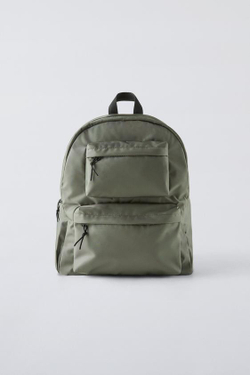 ZARA БАЗОВЫЙ РЮКЗАК, ЗЕЛЕНЫЙ ХАКИ