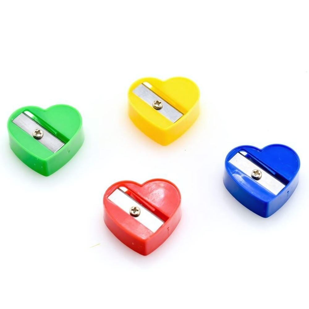 Точилка сердце, 4 цв микс