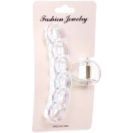 Заколка-краб для волос «Мон Пион», цепочка, микс 6 цветов, 11см (Блистер)