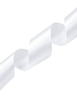 Лента атласная 5 см х 22.86 см белая, 1 шт