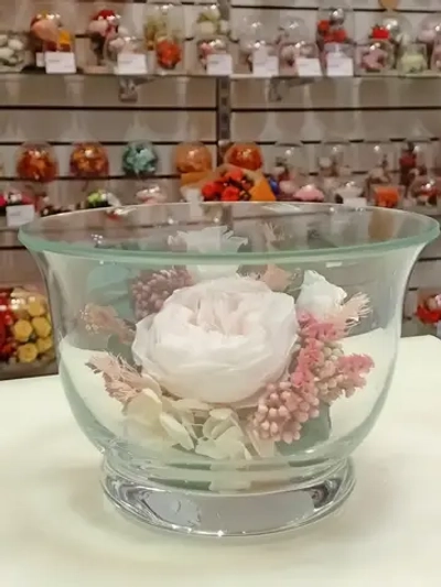 натуральные цветы в стекле, вакуум