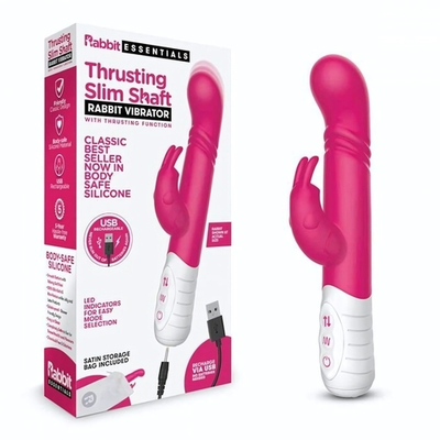 Розовый массажер для G-точки Slim Shaft thrusting G-spot Rabbit - 23 см. (Цвет: розовый)
