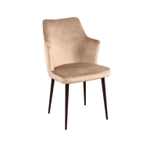 Стул с подлокотниками Hunt, бархат бежевый 5 / чёрный конус