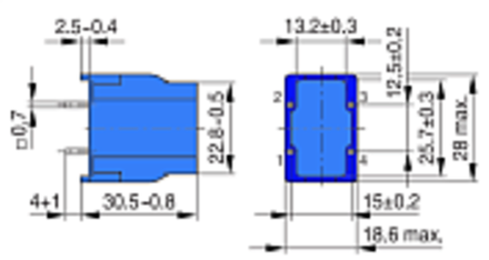 ФУТЛЯР 4 выв. D=25.7 мм H=30.5 мм верт. B64292A1204X000