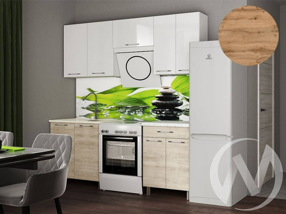 Кухня Нора 2.0м с окапом 26мм дуб вотан