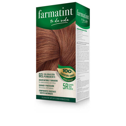 Farmatint Permanent Coloring Gel No. 5R-Light Brown Copper Перманентная краска для волос на растительной основе и маслах без аммиака,оттенок темно-русый