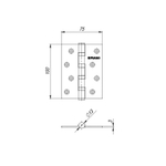 Петля универсальная HEAVY IN4400U BL (черный) 100х75х3 мм