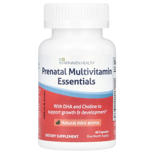 Fairhaven Health, Prenatal Multivitamin Essentials, натуральная мята, 60 капсул