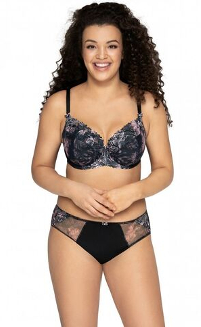 Соблазнительные трусики-слипы с вышивкой и принтом (Размер: XXXL) (Цвет: черный)