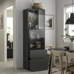 Книжный шкаф - BESTÅ/ BESTА IKEA/ БЕСТА/БЕСТО ИКЕА, 193х60 см, темно-серый