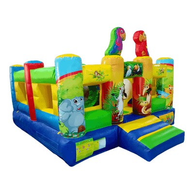 Детский надувной батут «Попугайчики» без горки, размер 3,5*3,5*2,5 м.