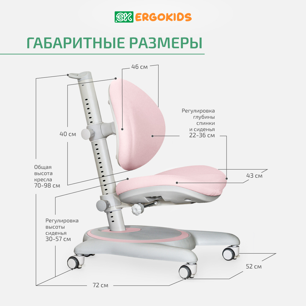 Стул для школьника Ergokids Ortoback