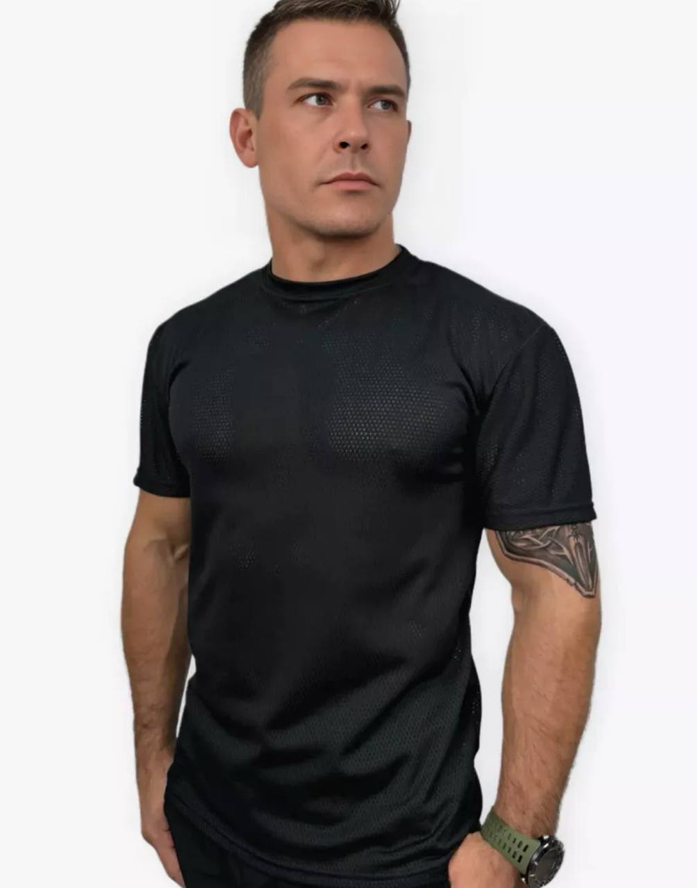 Футболка в сетку чёрный