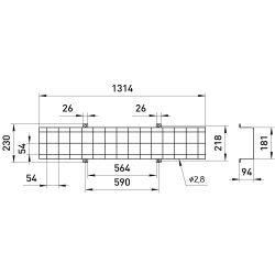 Решетка защитная ЭРА SPO-BAR-1300-200 для светильников ДПО, SPO | Аксессуары для офисных светильников