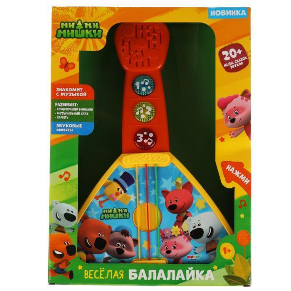Балалайка "Ми-ми-мишки" 20 любимых песен, сказок, звуков, коробка HT572-R (Умка)
