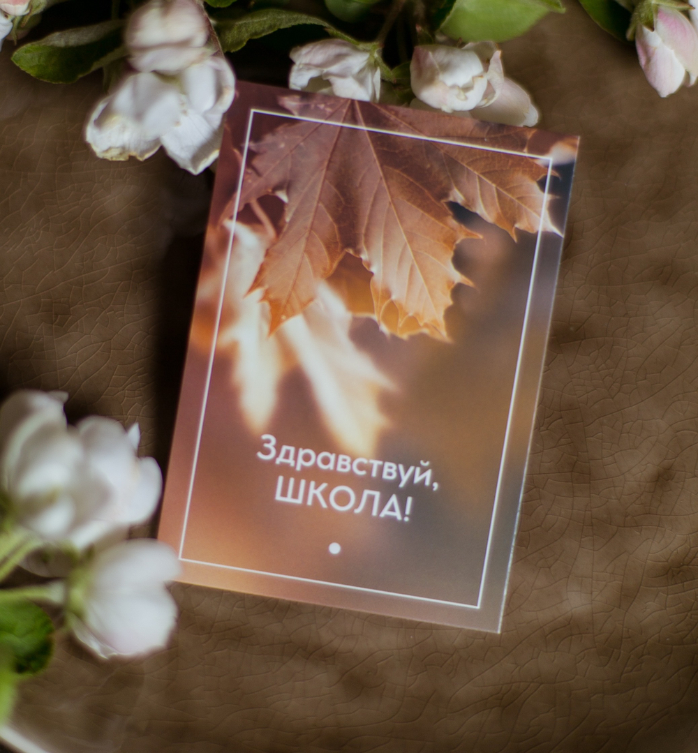 карточка (7х10 см) арт. А 444 "Здравствуй, школа!" (упаковка 10 шт.)