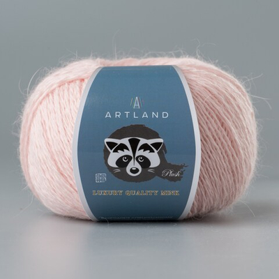 Пряжа "Норка" длинноворсовая Luxury, пух норки-70 % нейлон-30 %, бледно-розовый