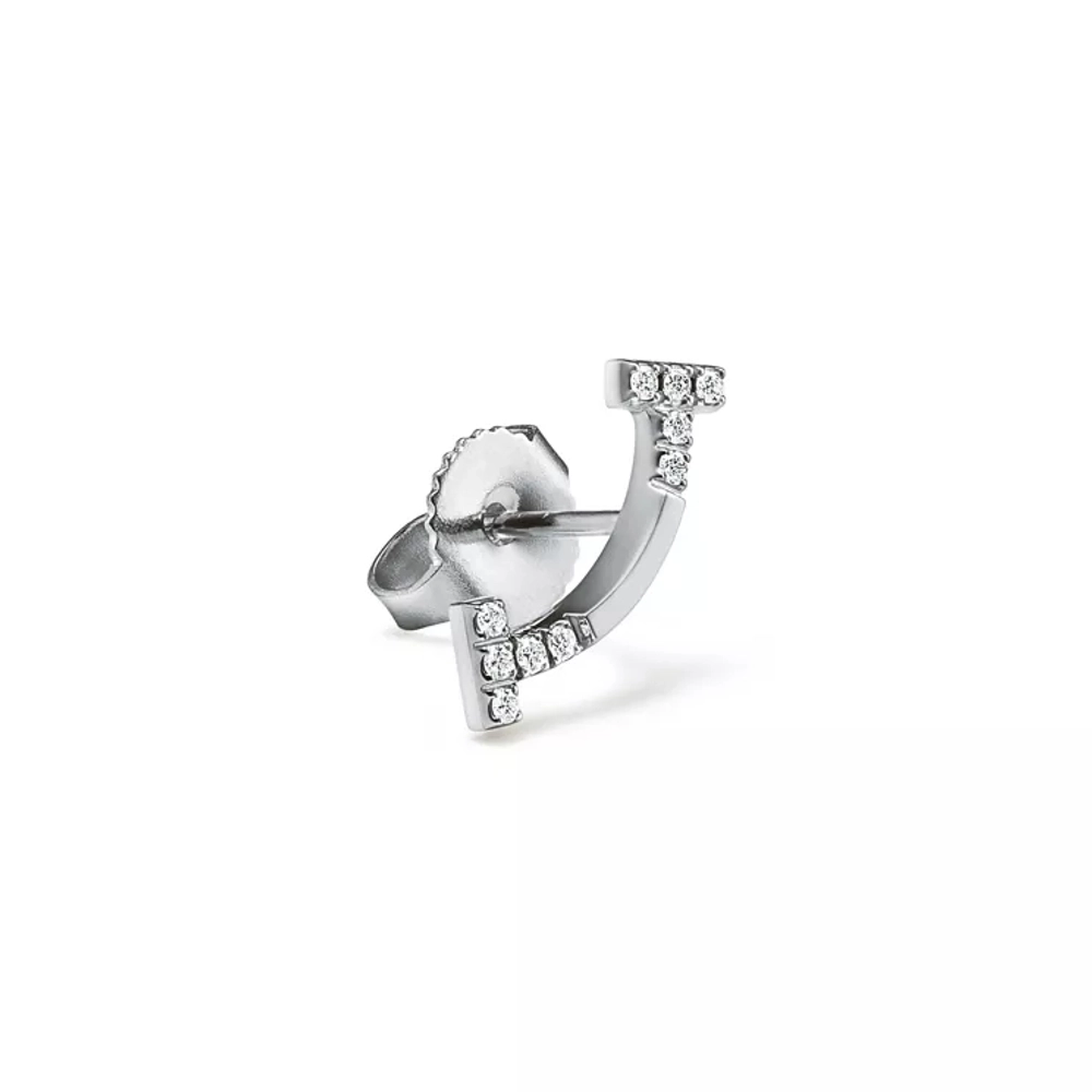 Серьги из белого золота 18k с бриллиантами, Tiffany 💎 T smile New
