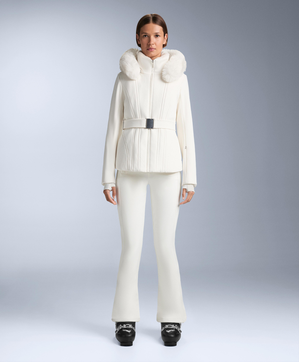 OYSHO Водонепроницаемые расклешенные брюки SKI полной длины, белый