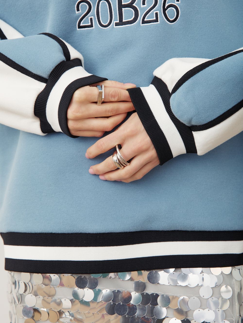 СВИТШОТ «DREAMS DEPARTMENT» ВИНТАЖНЫЙ СИНИЙ|МОЛОЧНЫЙ