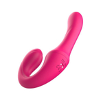 Розовый вибратор с клиторальным отростком и пультом ДУ- 19,6 см. (Цвет: розовый)