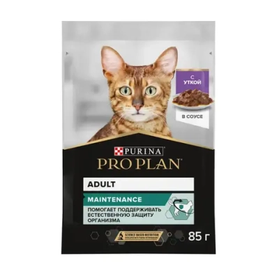 Pro plan 85 г пауч влажный  корм для взрослых кошек, нежные кусочки с уткой, в соусе