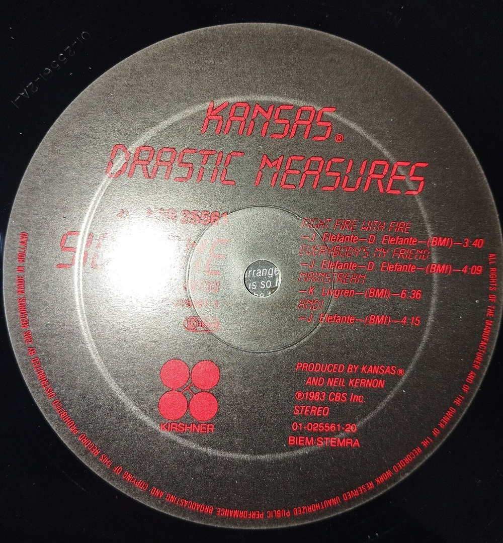 Винтажная виниловая пластинка LP Kansas Drastic Measures (Holland 1983)