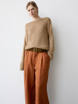 Massimo Dutti Свободные брюки с завязками, оранжевый