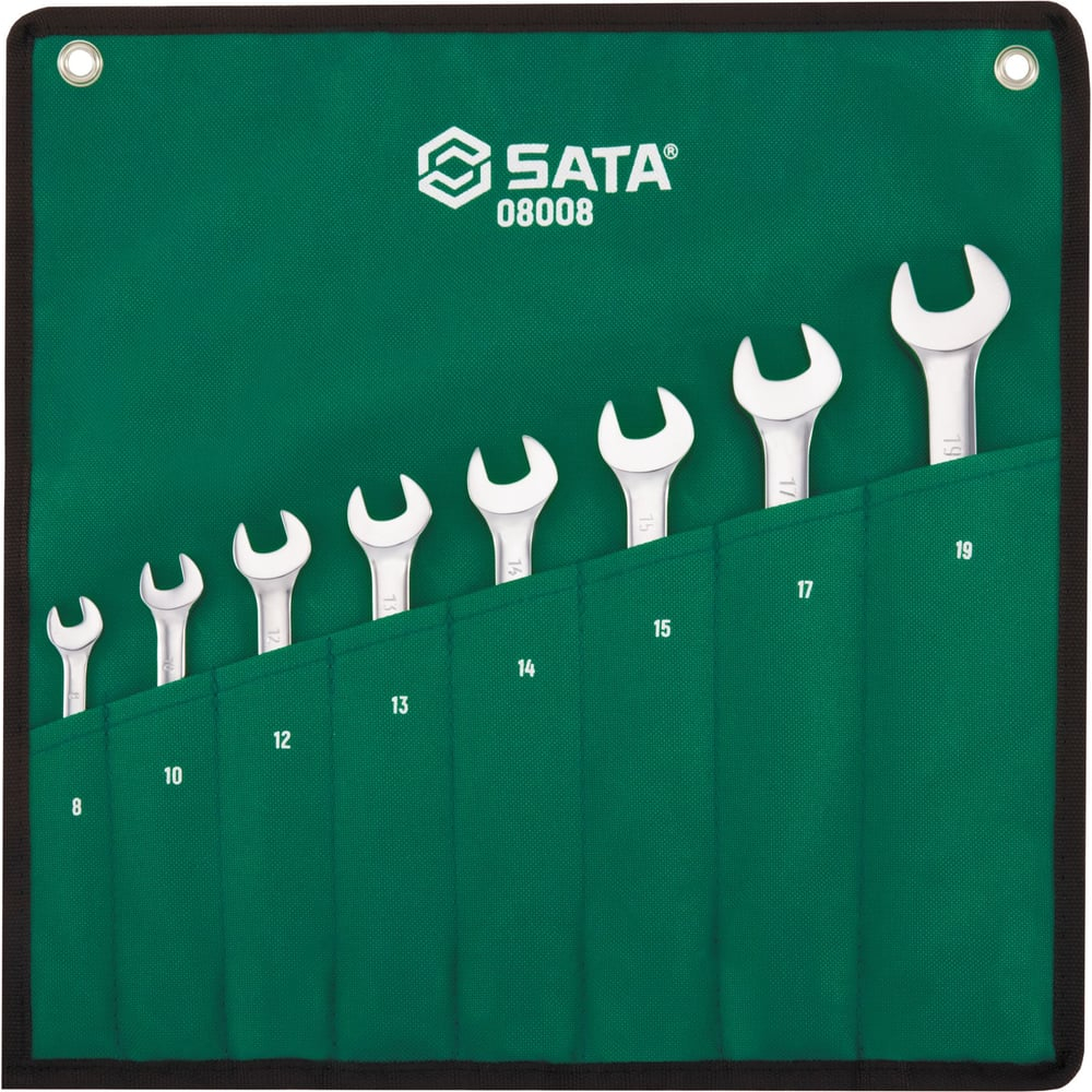 Набор комбинированных ключей с храповиком SATA 8-19 мм, 8 предметов 08008