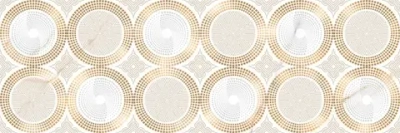 Декоративная плитка ALMA Ceramica DWU93UMB14R Umberto 30x90 бежевая глянцевая с орнаментом